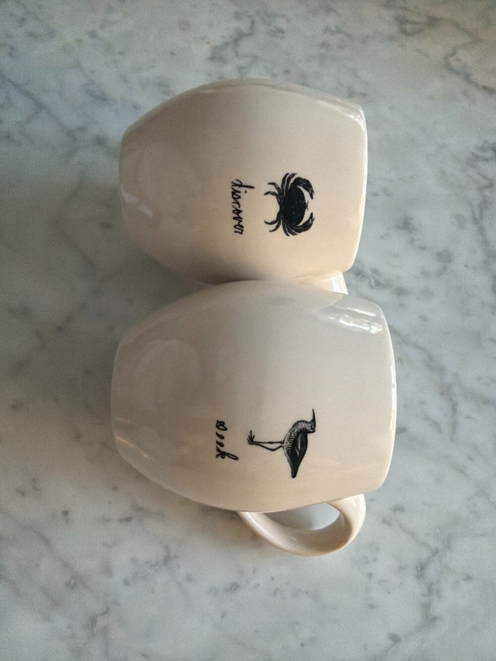 Magenta Exclusive Rae Dunn Seek and Discover Bird Coffee Mug - Set of 2